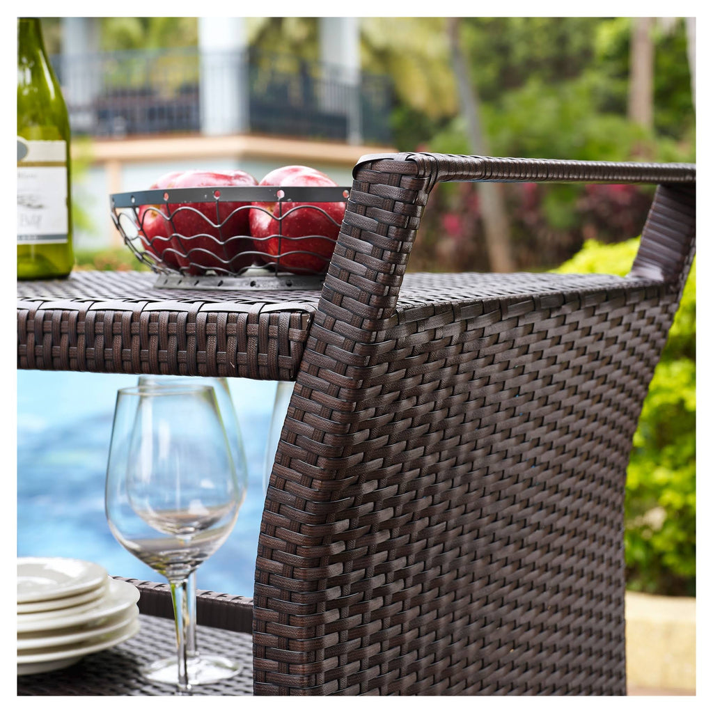 Brown Wicker Bar Cart P76387