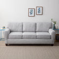 Light Gray Rolled Arm Fabric Sofa I56689