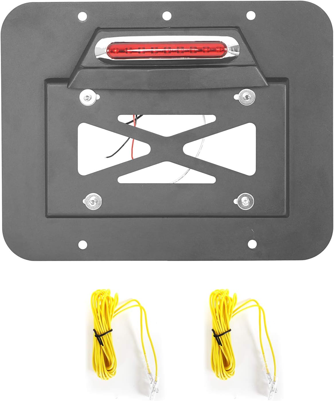 Spare Tire Delete License Plate Relocation Kit with Third Brake Light for Jeep Wrangler TJ P900098