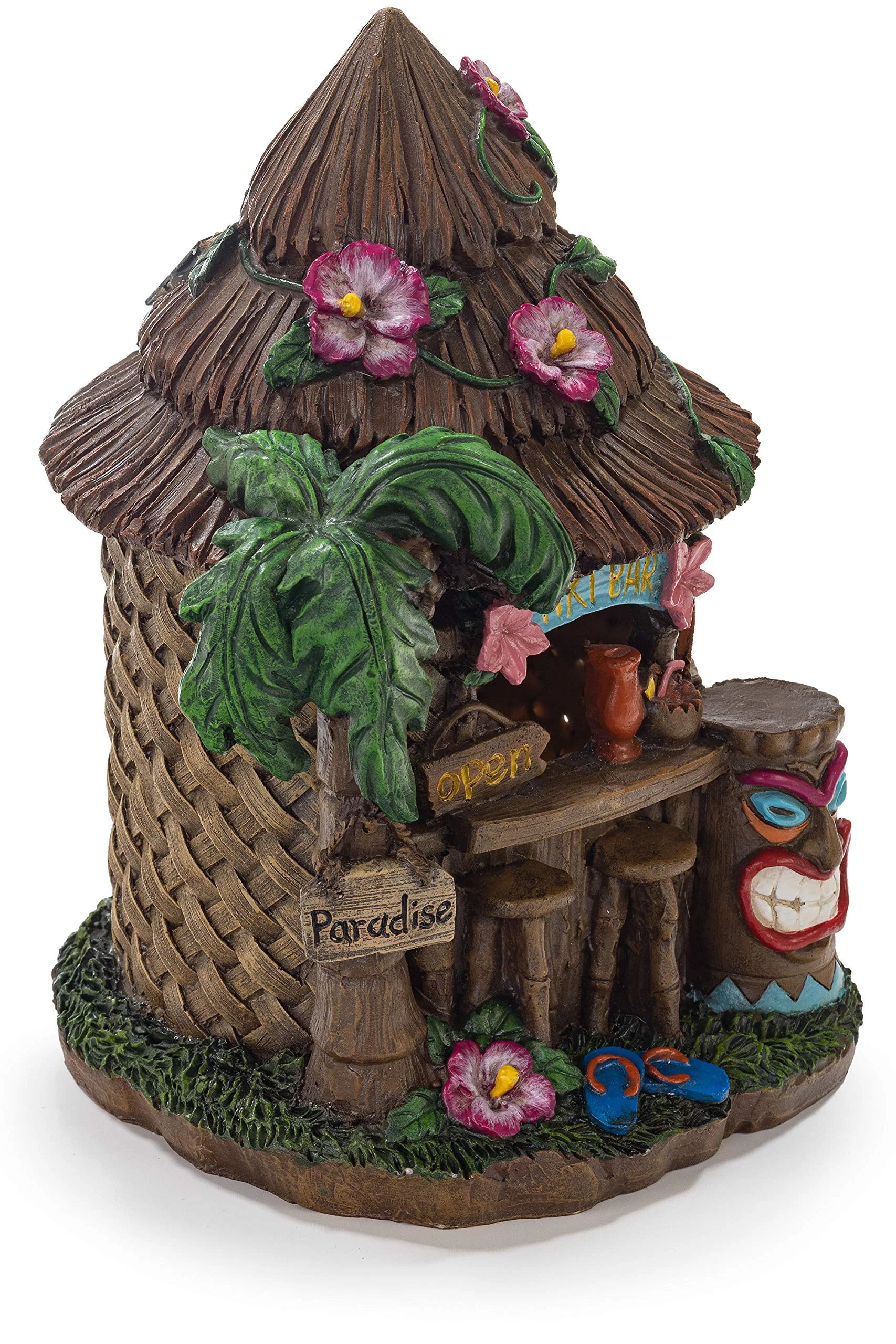 Tiki Hut Solar Powered LED Outdoor Decor N9612