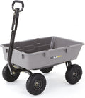 Poly Garden Dump Cart with Steel Frame and 10 Pneumatic Tires, 800-lbs. Capacity, Gray T526984