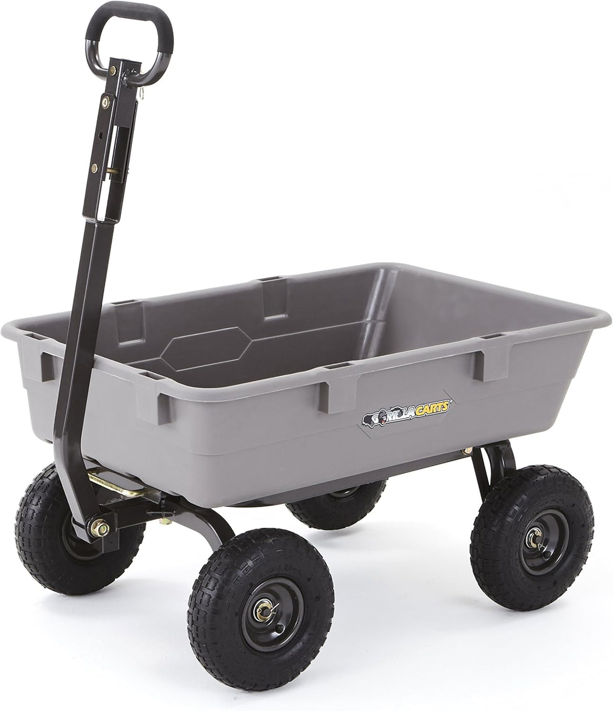 Poly Garden Dump Cart with Steel Frame and 10 Pneumatic Tires, 800-lbs. Capacity, Gray T526984