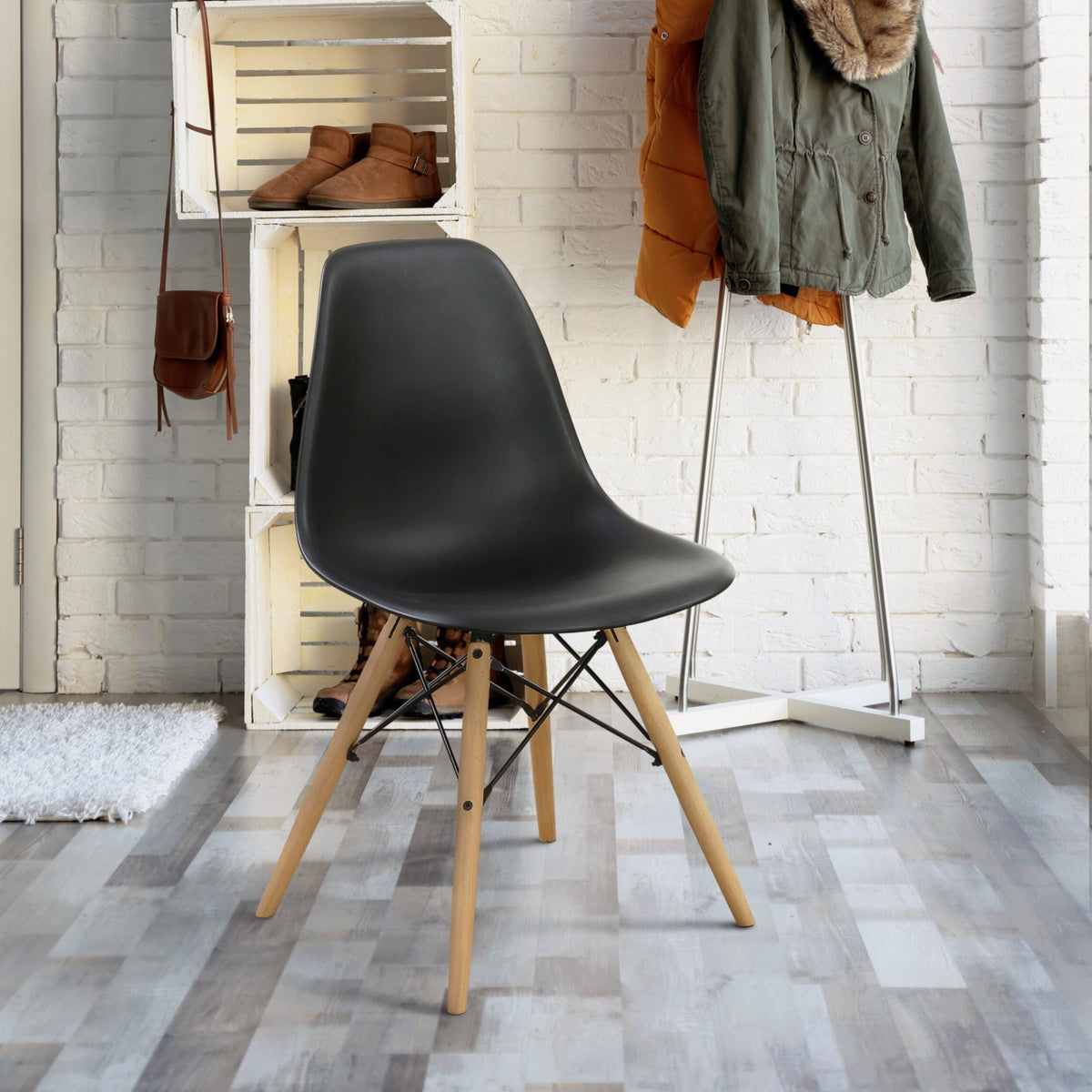 Dark Brown Plastic Accent Chairs (Set of 2) E37200