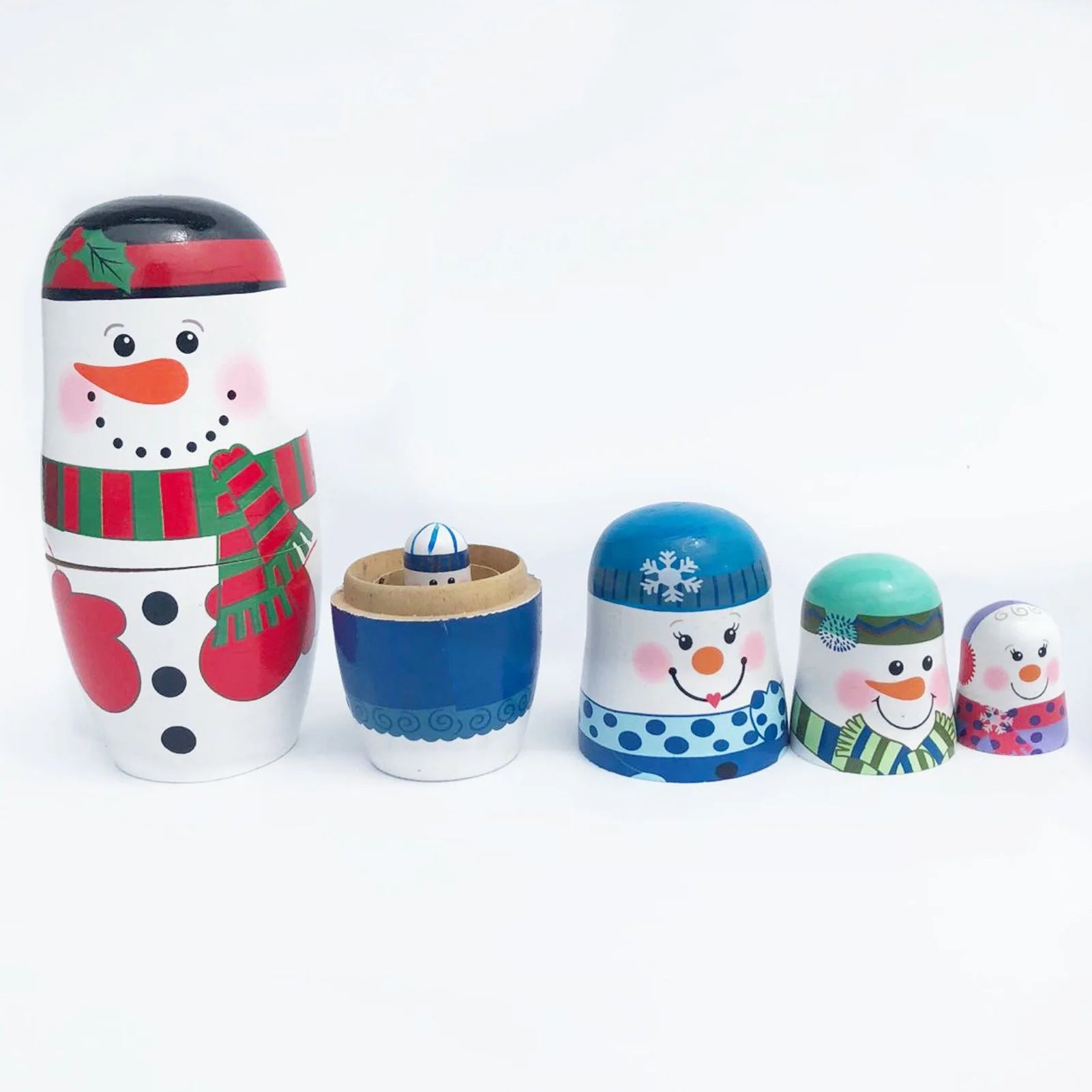 5-layer Snowman Nesting Dolls Matryoshka Wooden Toys U6083