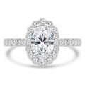 Oval Halo Engagement Ring in 14K White Gold I199