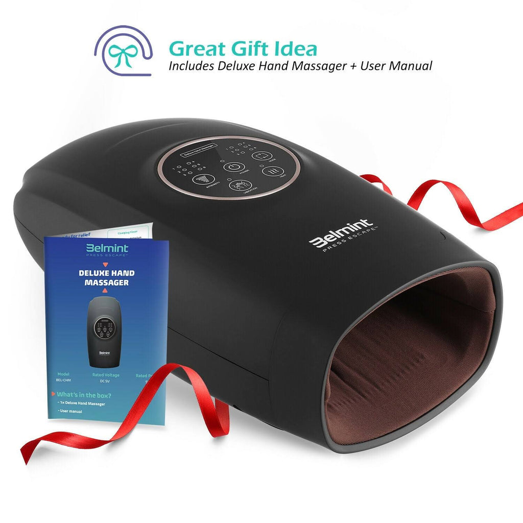 Cordless Air Compression Hand Massager with Heat - Black E5675