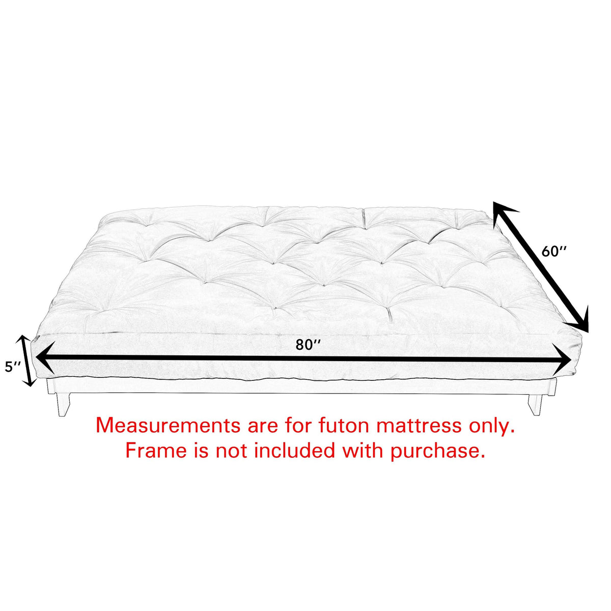 Queen-size 5-Inch Futon Mattress Y876
