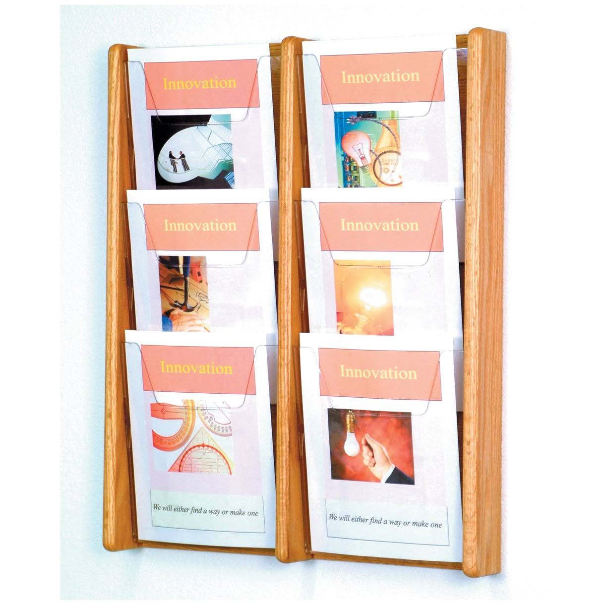 Black Mahogany & Light Oak 6 Pocket Wall Display C47224
