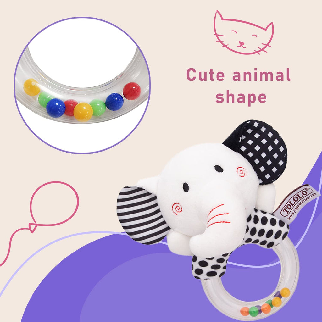 Baby Soft Rattles Teether Plush Rings for Infants U9958