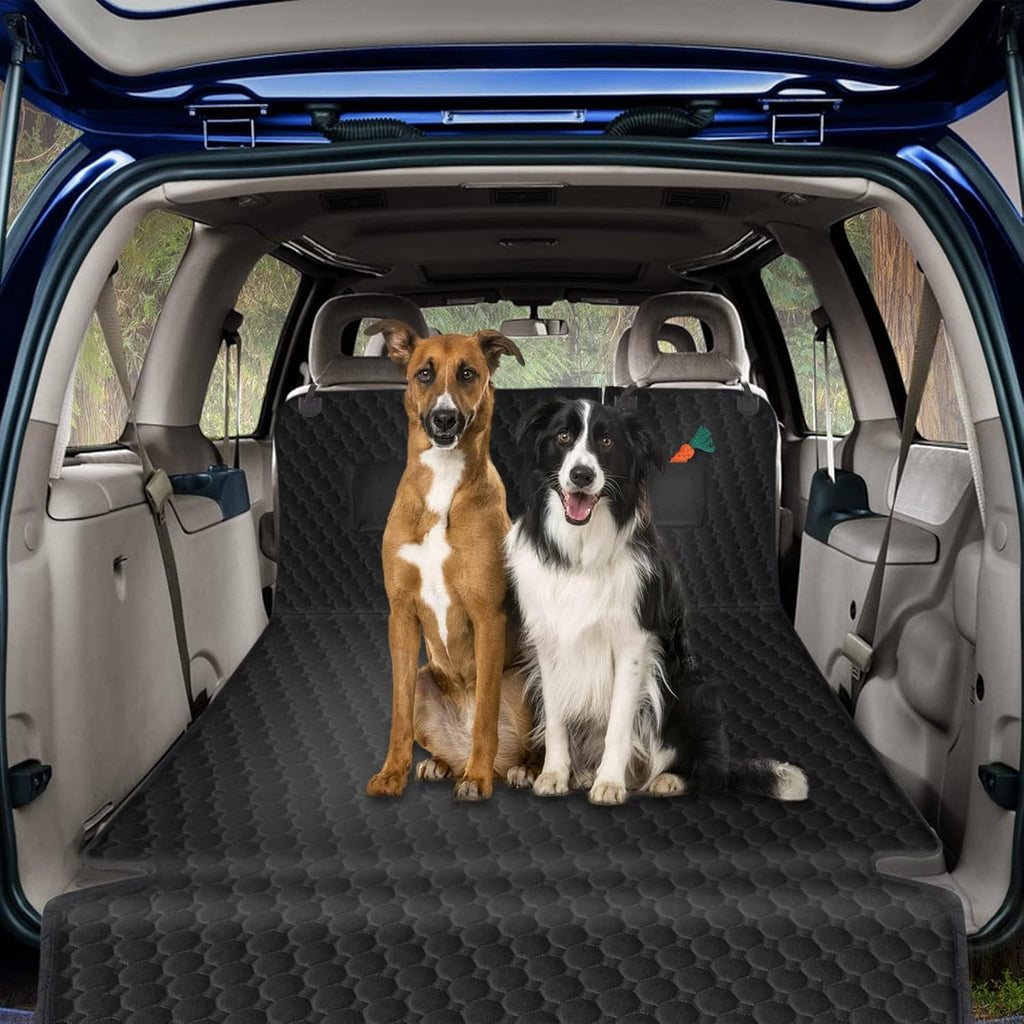 Black Waterproof Oxford SUV Dog Cargo Liner with Zippers and 2 Pockets S504
