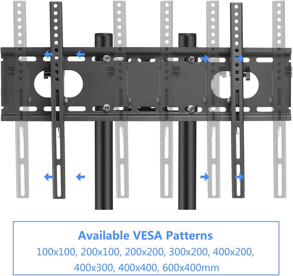 Mobile TV Cart Rolling TV Stand Mount with Wheels and Shelf for 32-70 inch LCD LED Plasma Flat Screen E34618