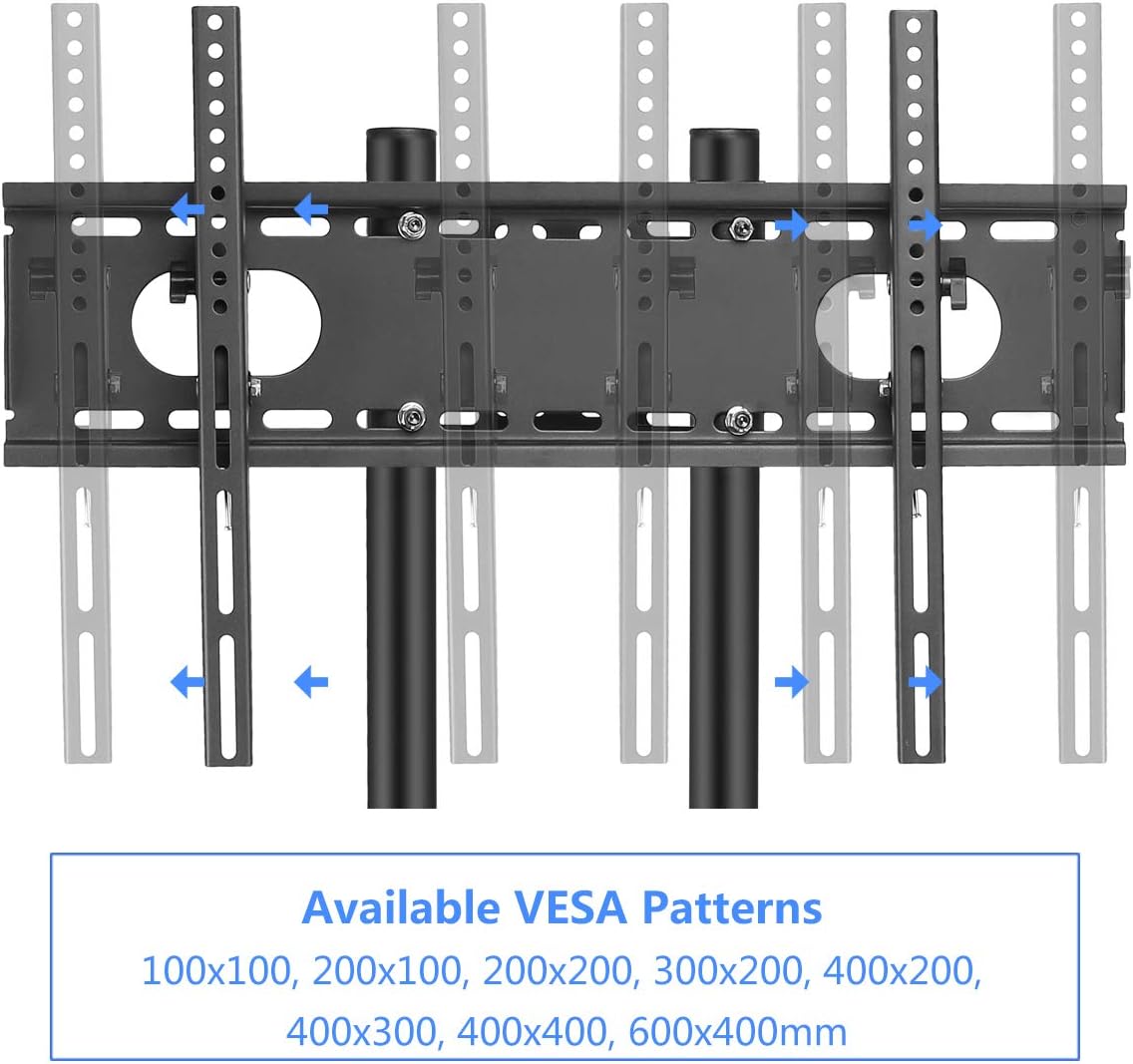 Mobile TV Cart Rolling TV Stand Mount with Wheels and Shelf for 32-70 inch LCD LED Plasma Flat Screen E34618