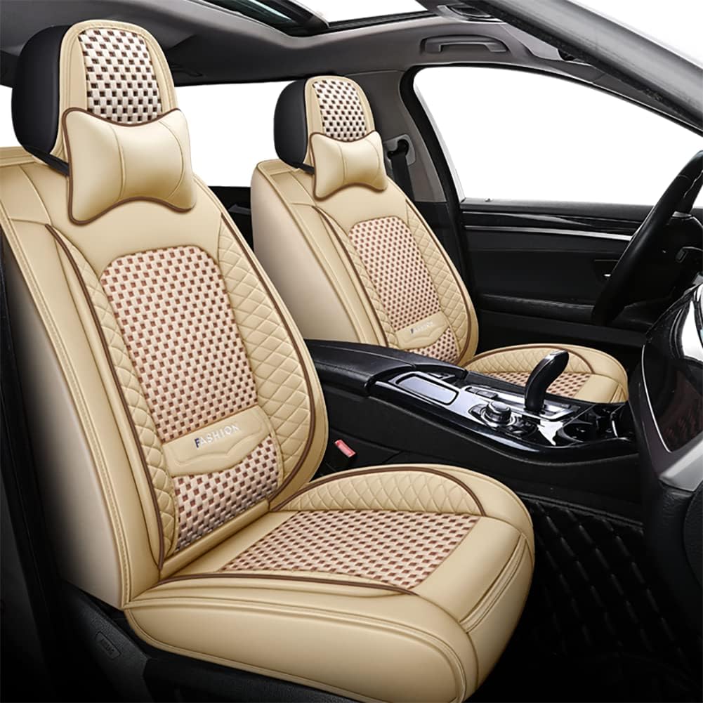 5 Seats Full Set Car Seat Covers with Lumbar Support U5139