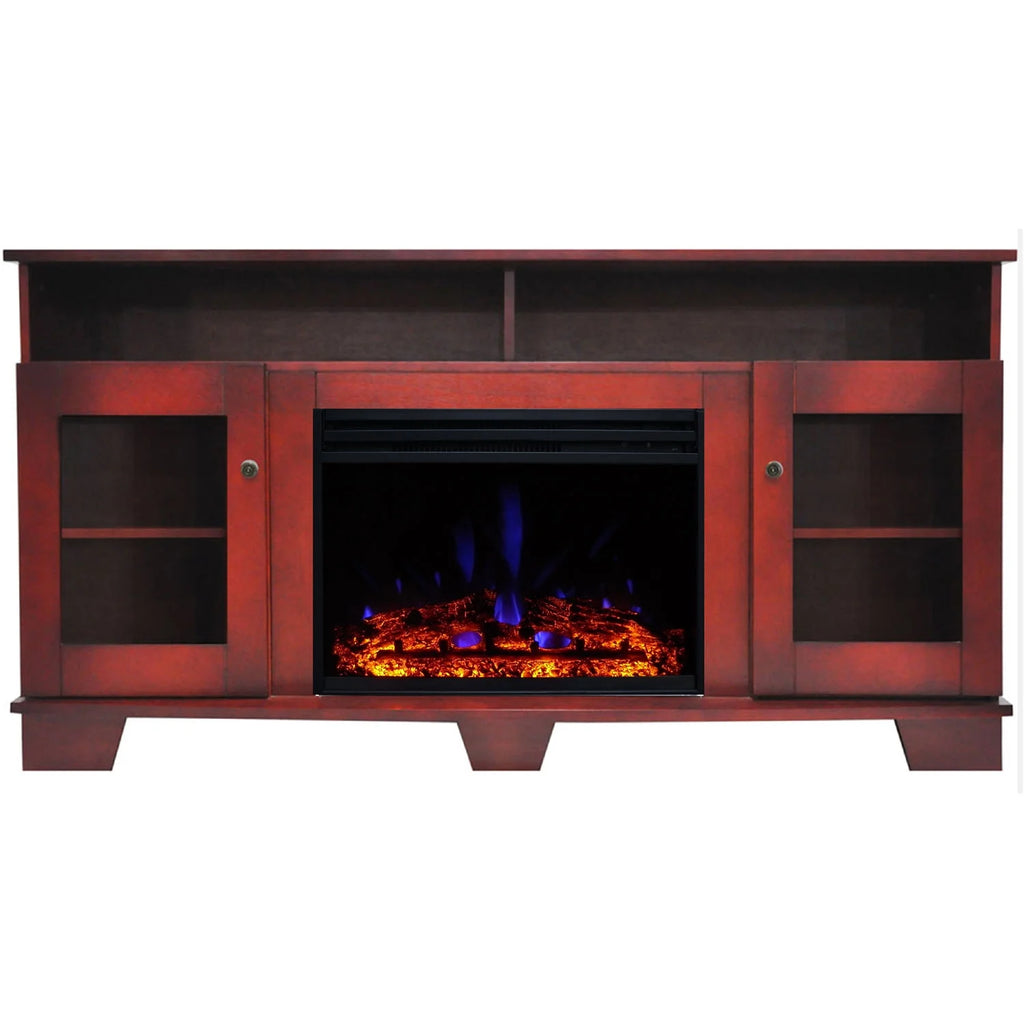 Electric Fireplace Heater with Cherry TV Stand G75117