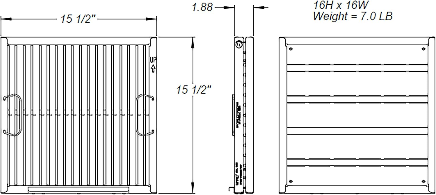 16 x 16 Stainless Steel Baffle Restaurant Hood Filter L187751