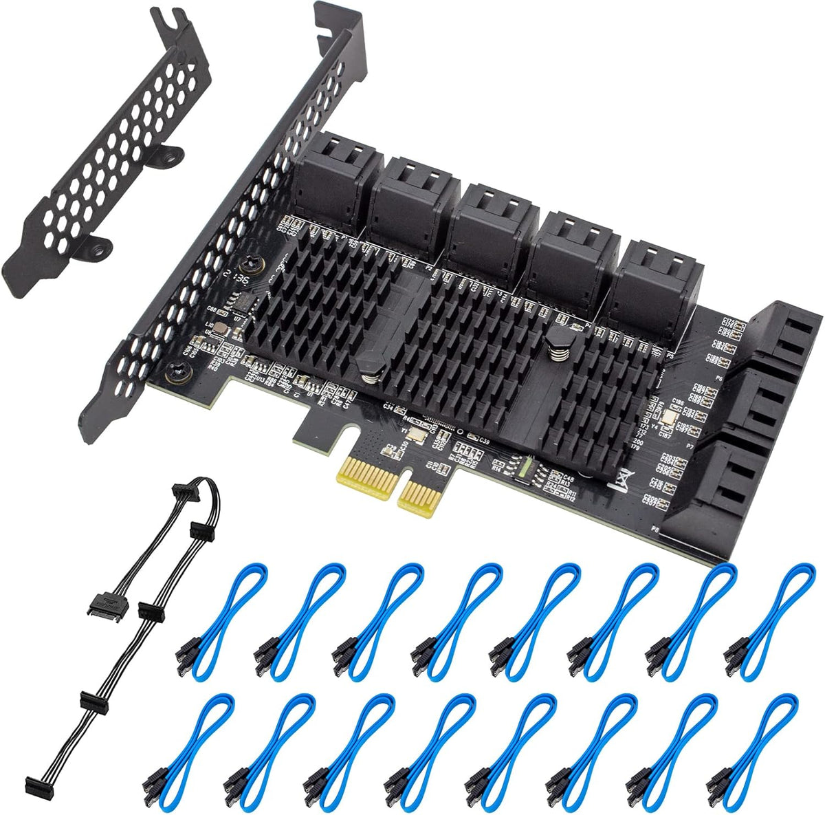 8 Port PCI Express SATA 3.0 Controller Card with Low Profile Bracket J402604
