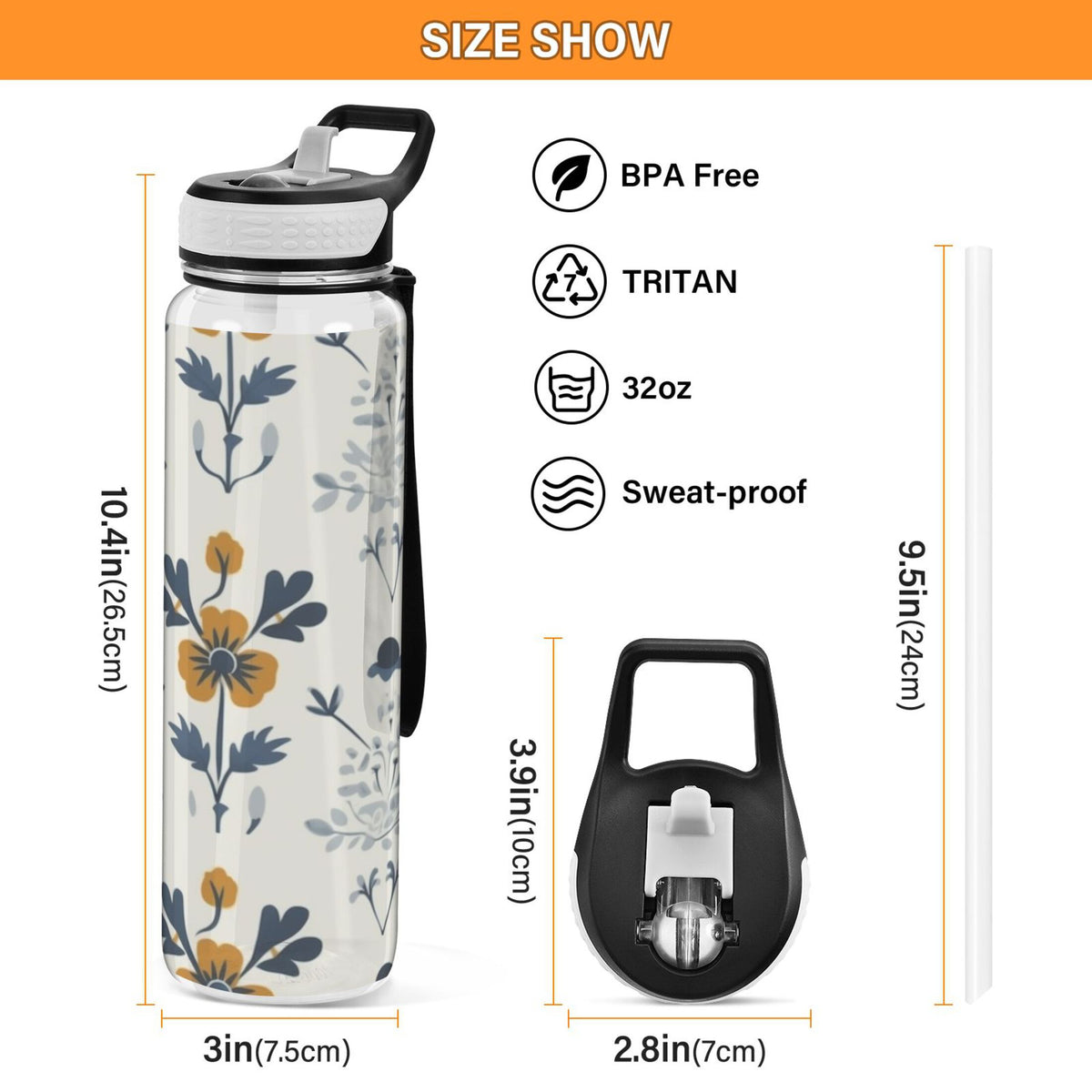 32oz Tritan Leakproof Sports Water Bottle with Straw K155551