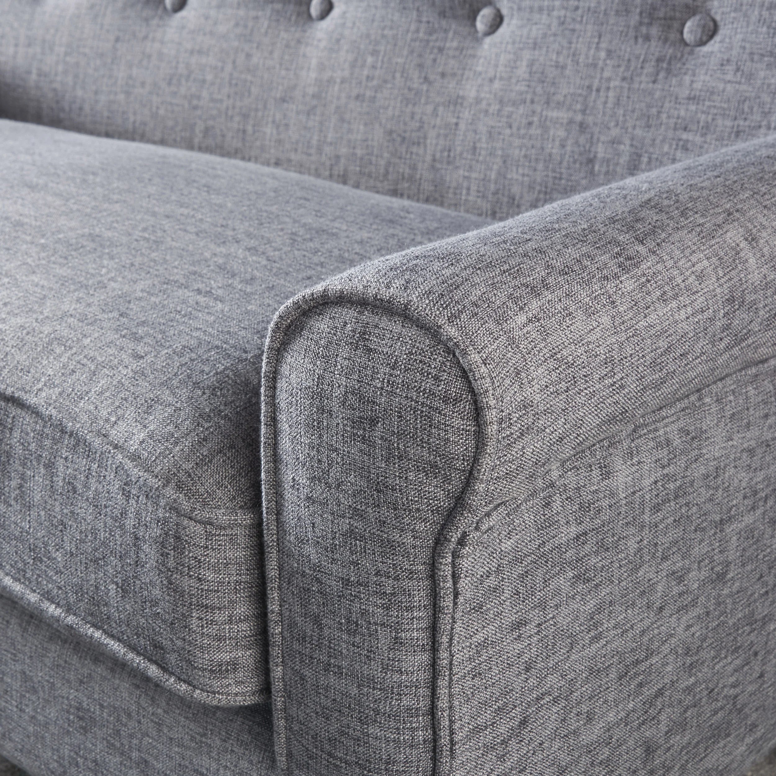 Gray Fabric Button Tufted Loveseat Z171590