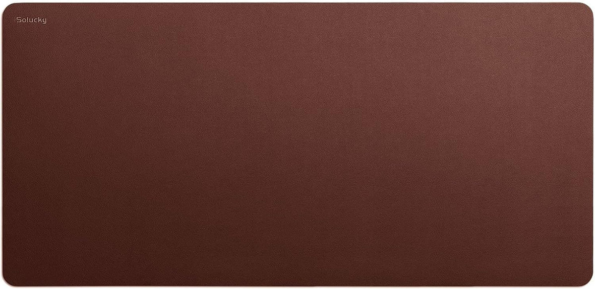 Leather Desk Pad Protector, Non Slip, 34 x 16 Inches, Dark Brown, Pack of 2 O714194