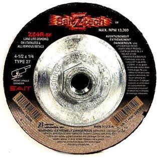 4-1/2-Inch x 1/4-Inch x 5/8-11 13300 Max RPM Depressed Center Grind F1257