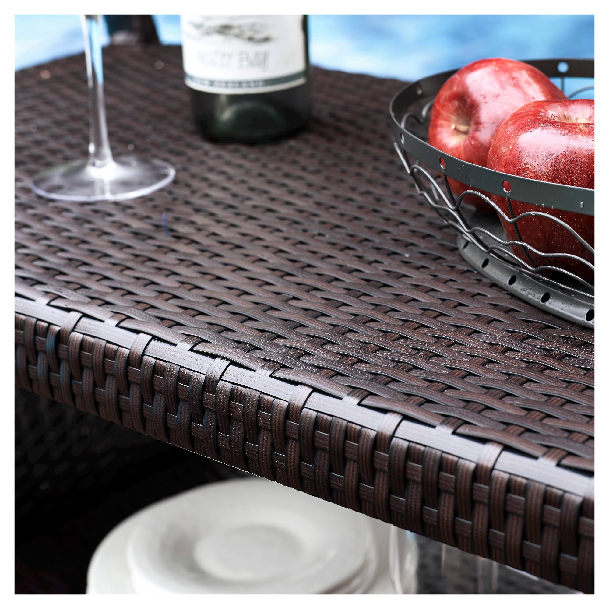 Brown Wicker Bar Cart P76387