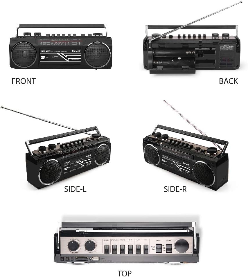 Black Pack of 2 Cassette Boombox with Radio X32759