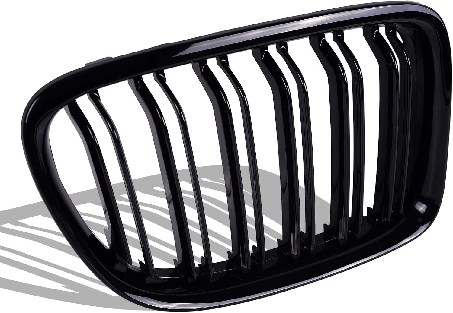 Glossy Black Front Hood Kidney Grille Sport Grill Replacement Dual Slat Pack of 2 Q524