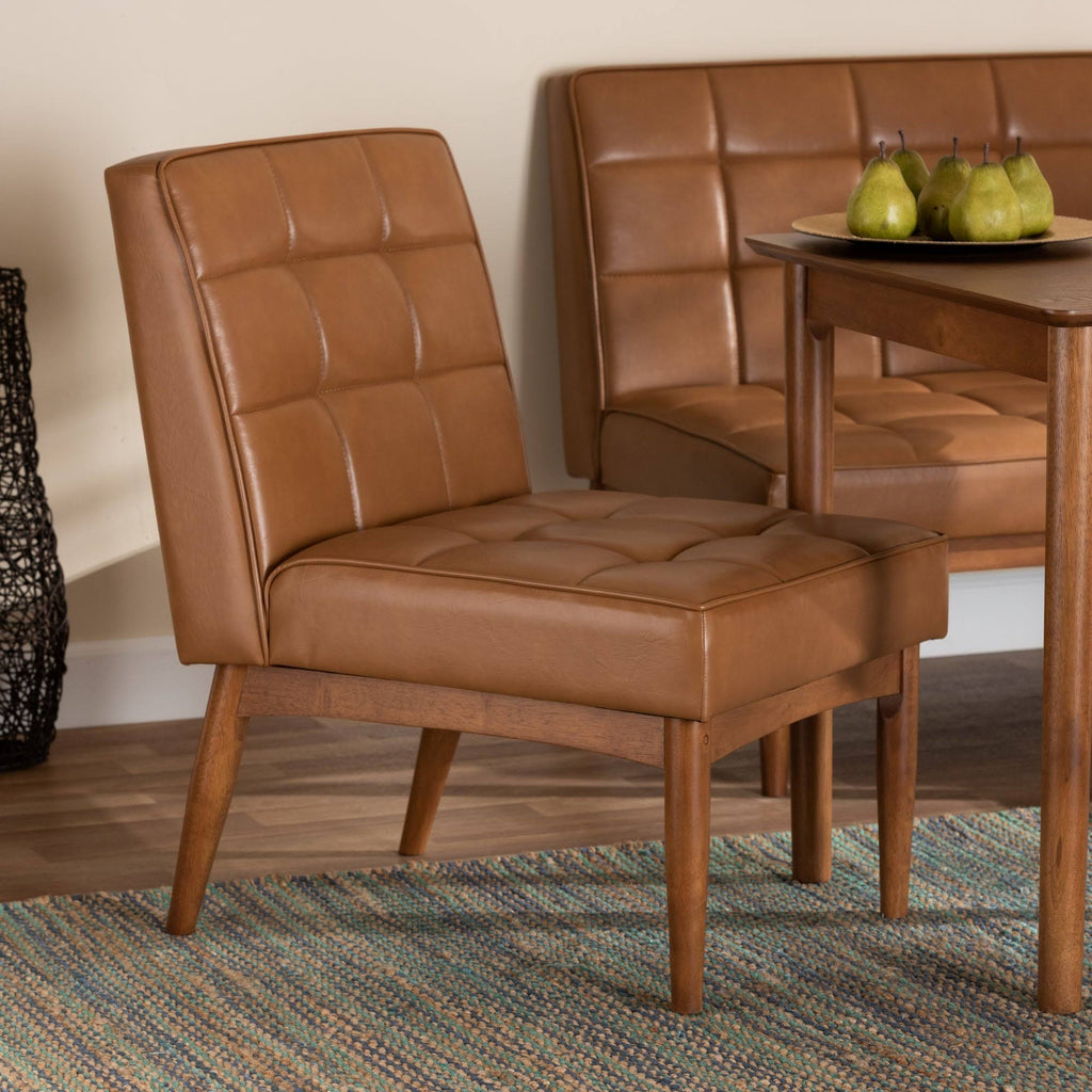 Dark Brown Mid-Century Modern Dining Chair B965