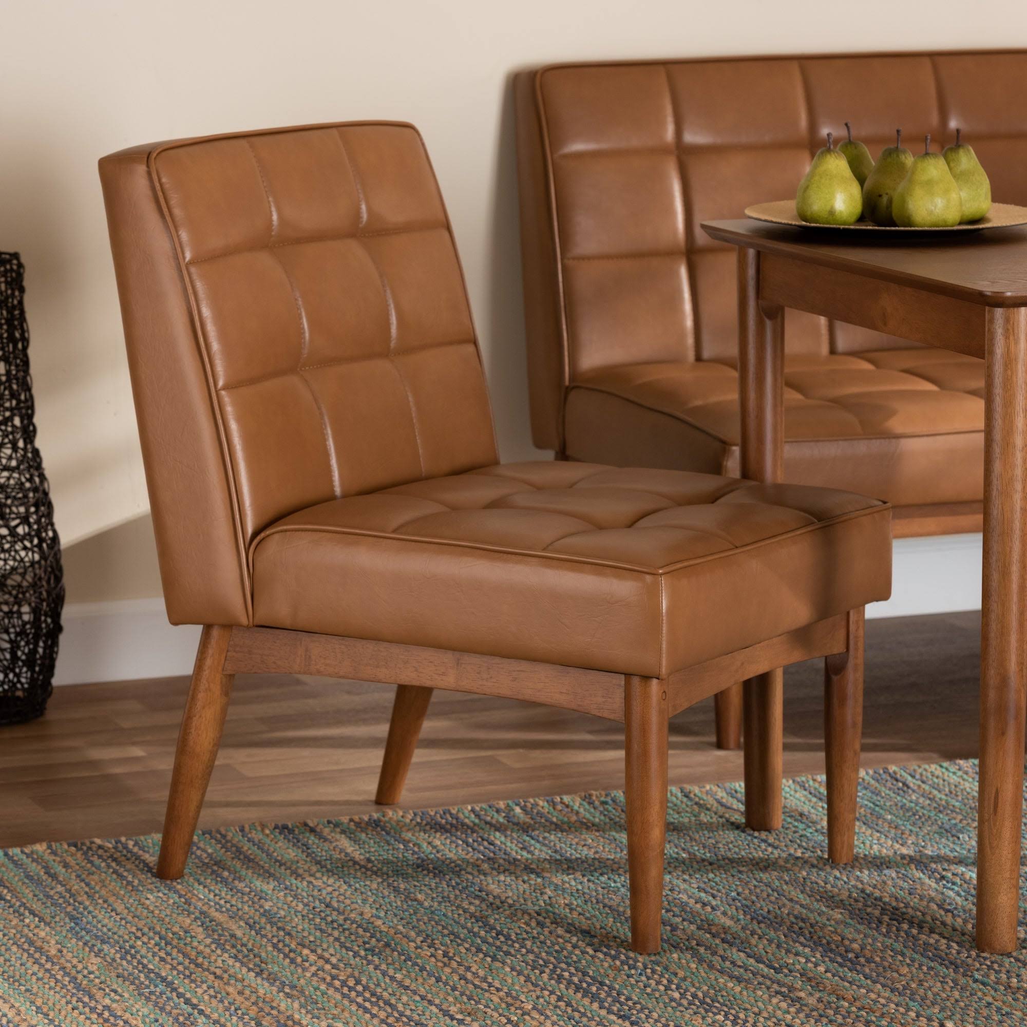 Dark Brown Mid-Century Modern Dining Chair B965
