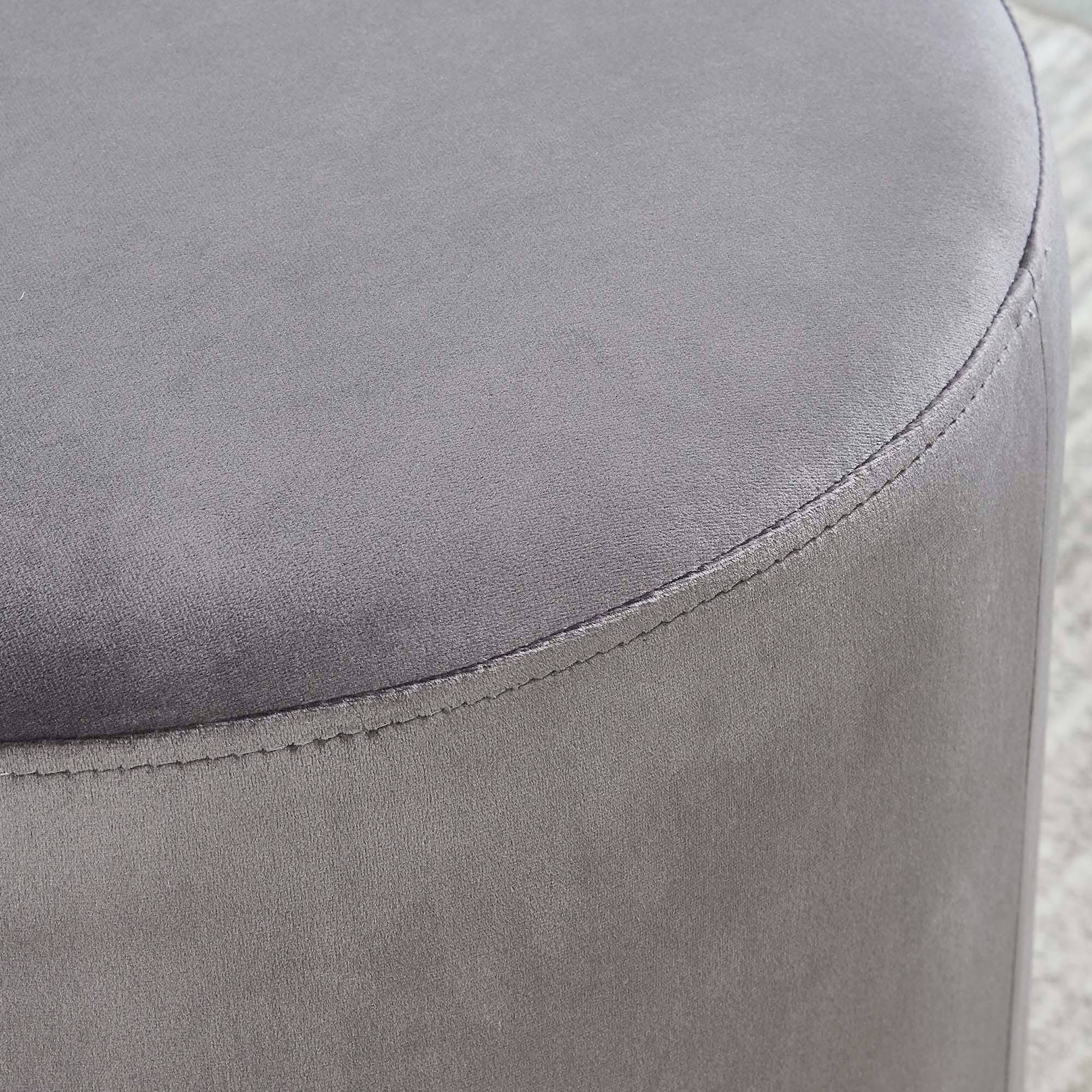 Gray and Gold Round Ottoman Y799185