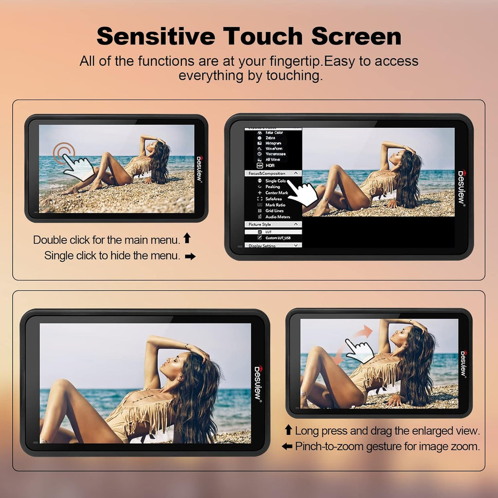 5.5 inch Touch Screen Camera Field Monitor with 4K Input/Output P5112
