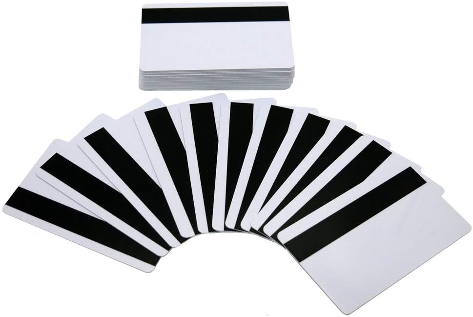 100 Pack White PVC Cards with HiCo Magnetic Stripe M45547