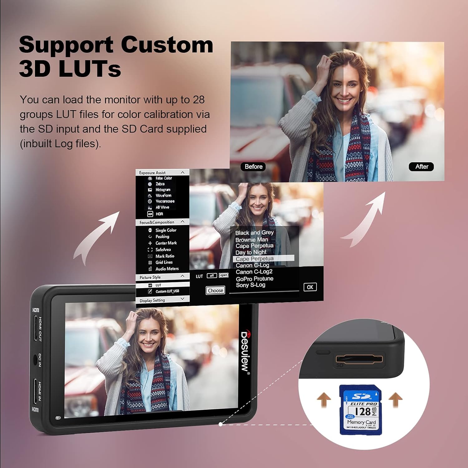 5.5 inch Touch Screen Camera Field Monitor with 4K Input/Output P5112