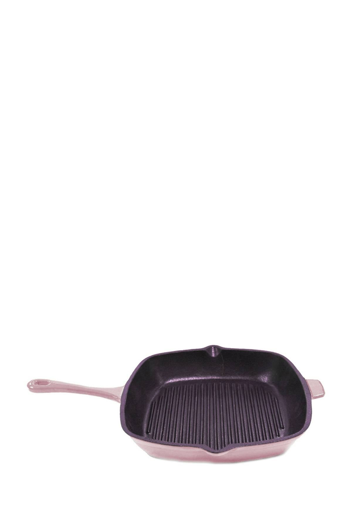 Pink Cast Iron Square Grill Pan V678948