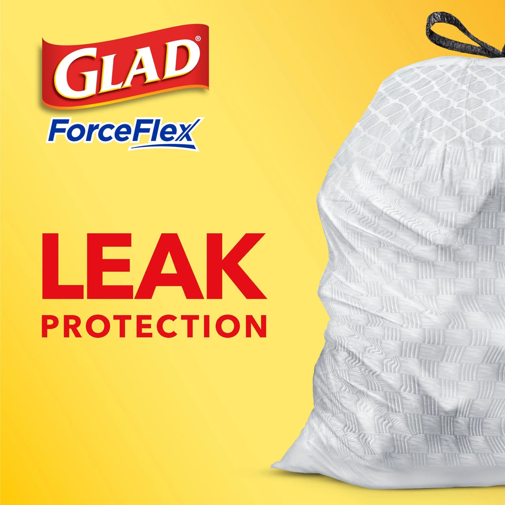13 Gallon White Drawstring Trash Bags with Febreze Freshness - 110 Count M1066