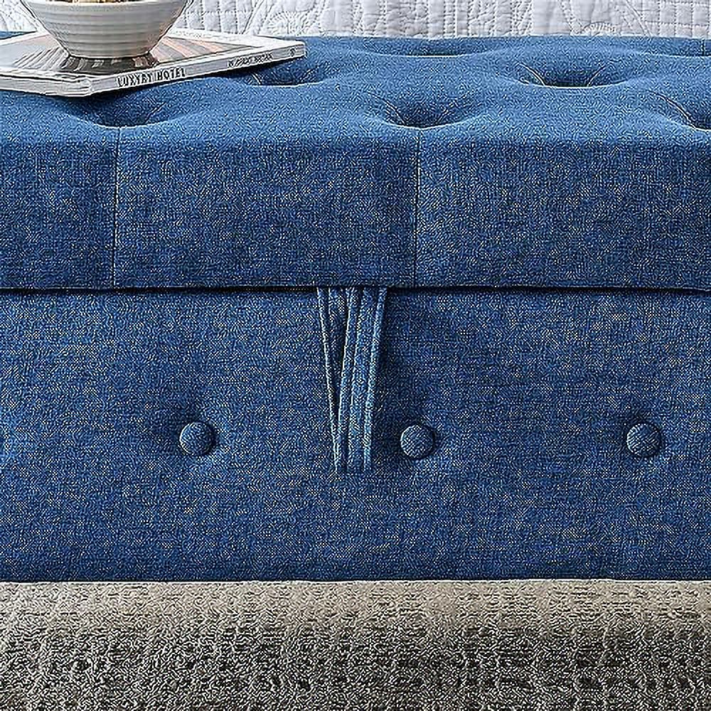 PU Leather Rolled Arm Bed Ottoman Bench with Solid Wood Legs S2532