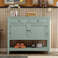 Retro Green Console Table with 2 Drawers, 2 Cabinets and 1 Shelf G779