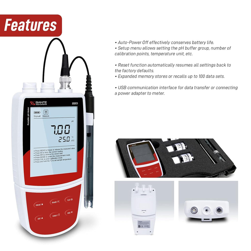 Portable pH/ORP Meter with Automatic Temperature Compensation M761