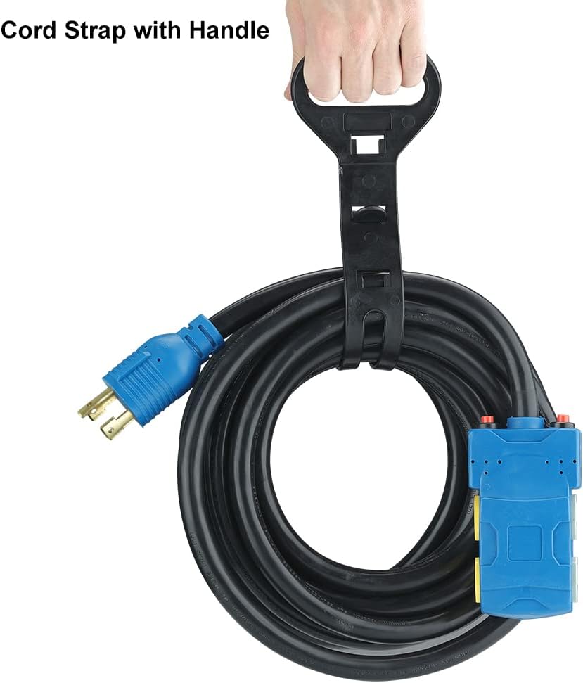 25 Feet 30 Amp 10 Gauge 4 Prong Generator Extension Cord 125/250V 7500W Pack of 2 E807