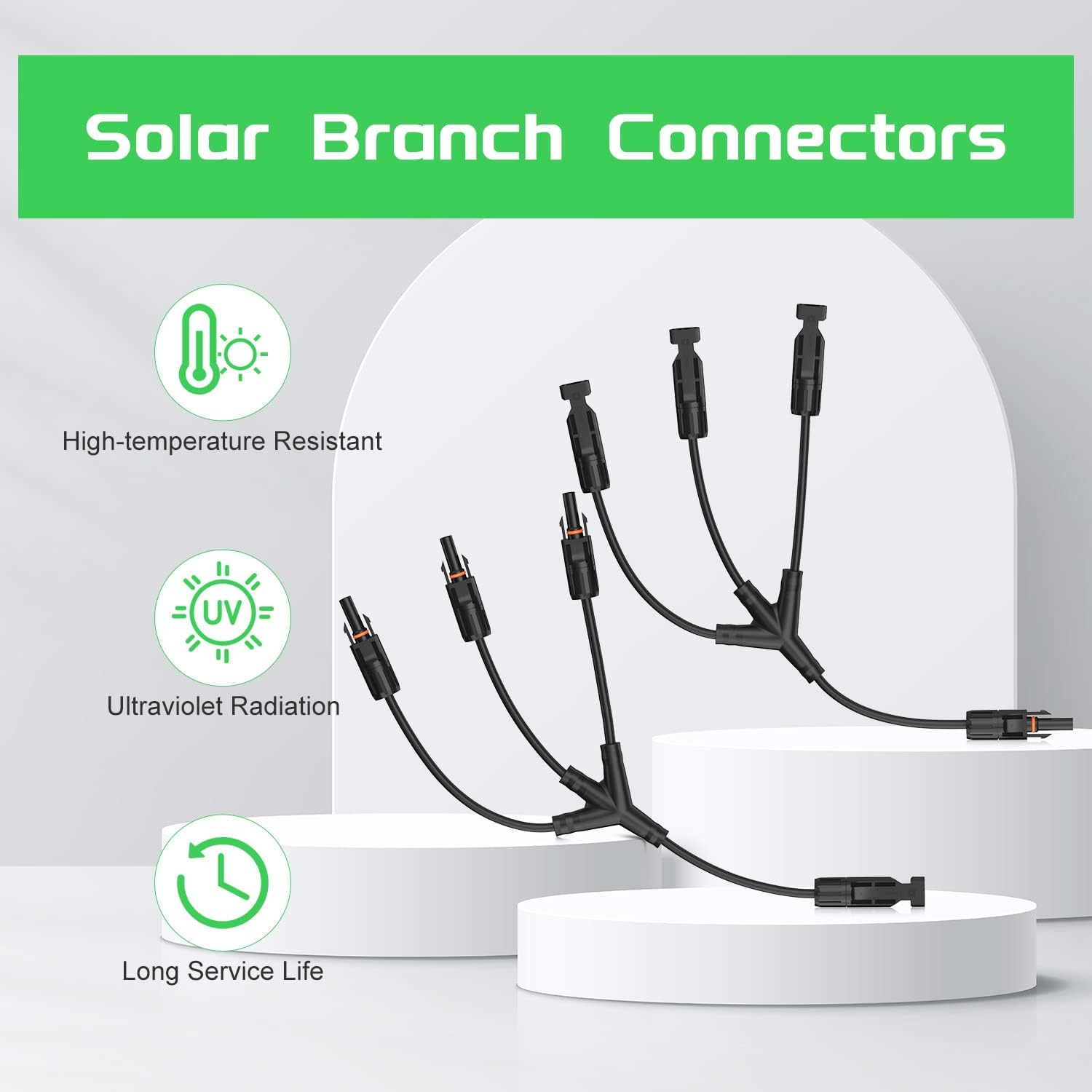 Solar Connectors 30A Y-Branch Cable Parallel Adaptor Pair for Solar Panel, Pack of 2 H352299