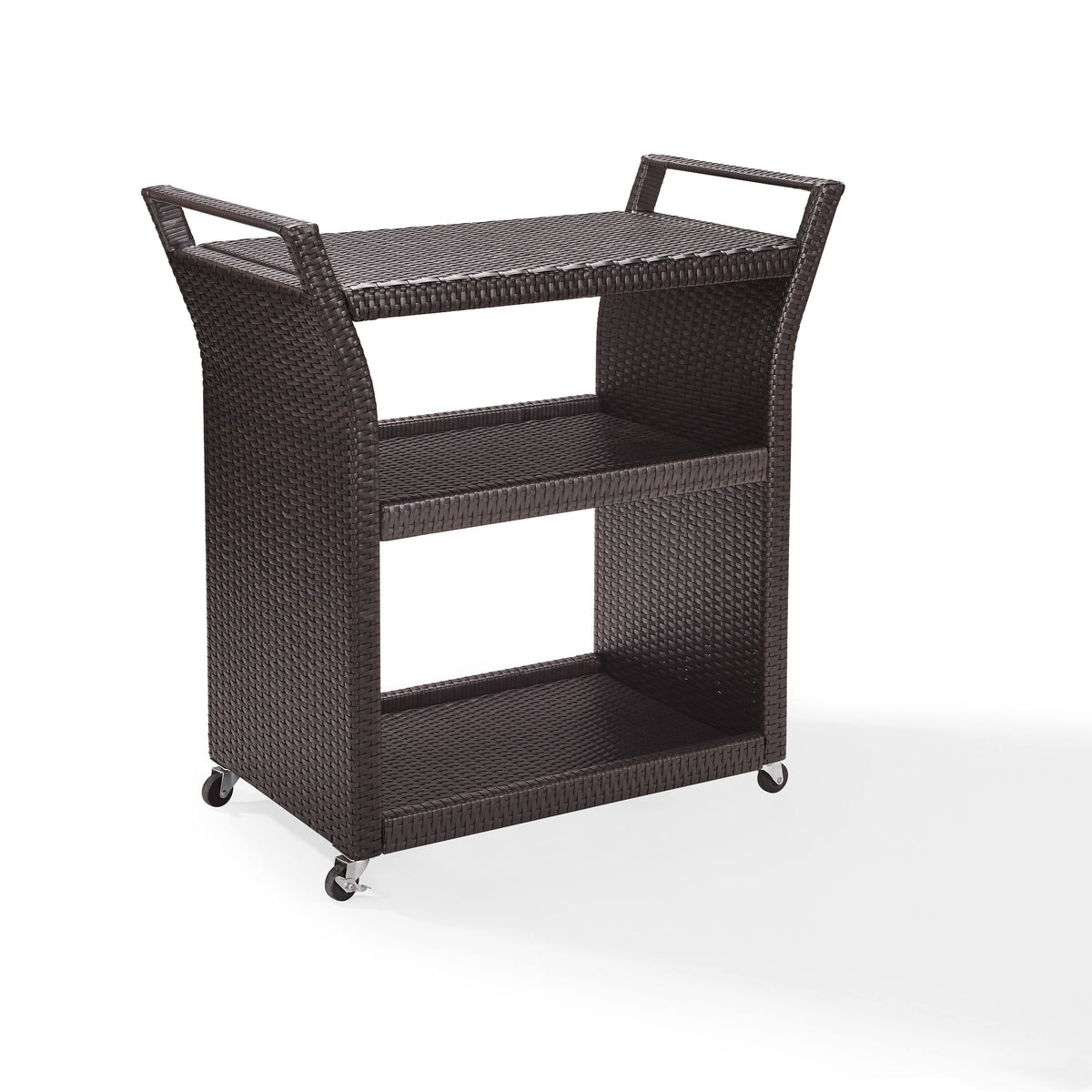 Brown Wicker Bar Cart P76387