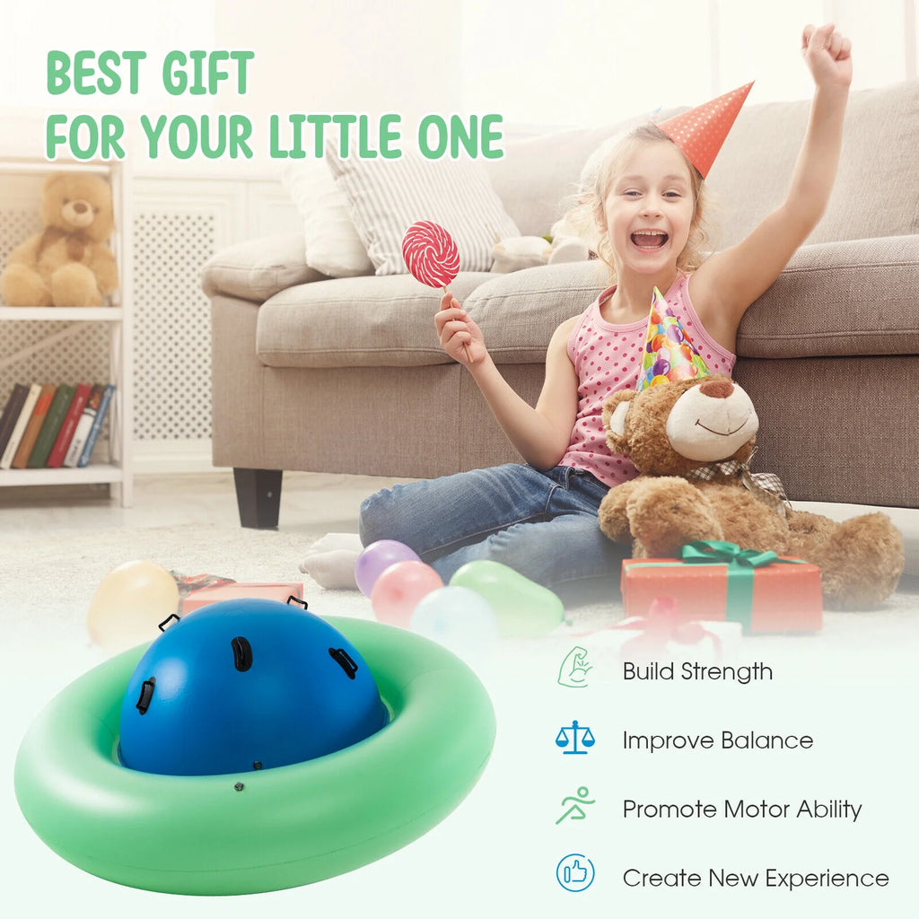 Green & Blue Inflatable Dome Rocker Bouncer with 6 Handles Z7960