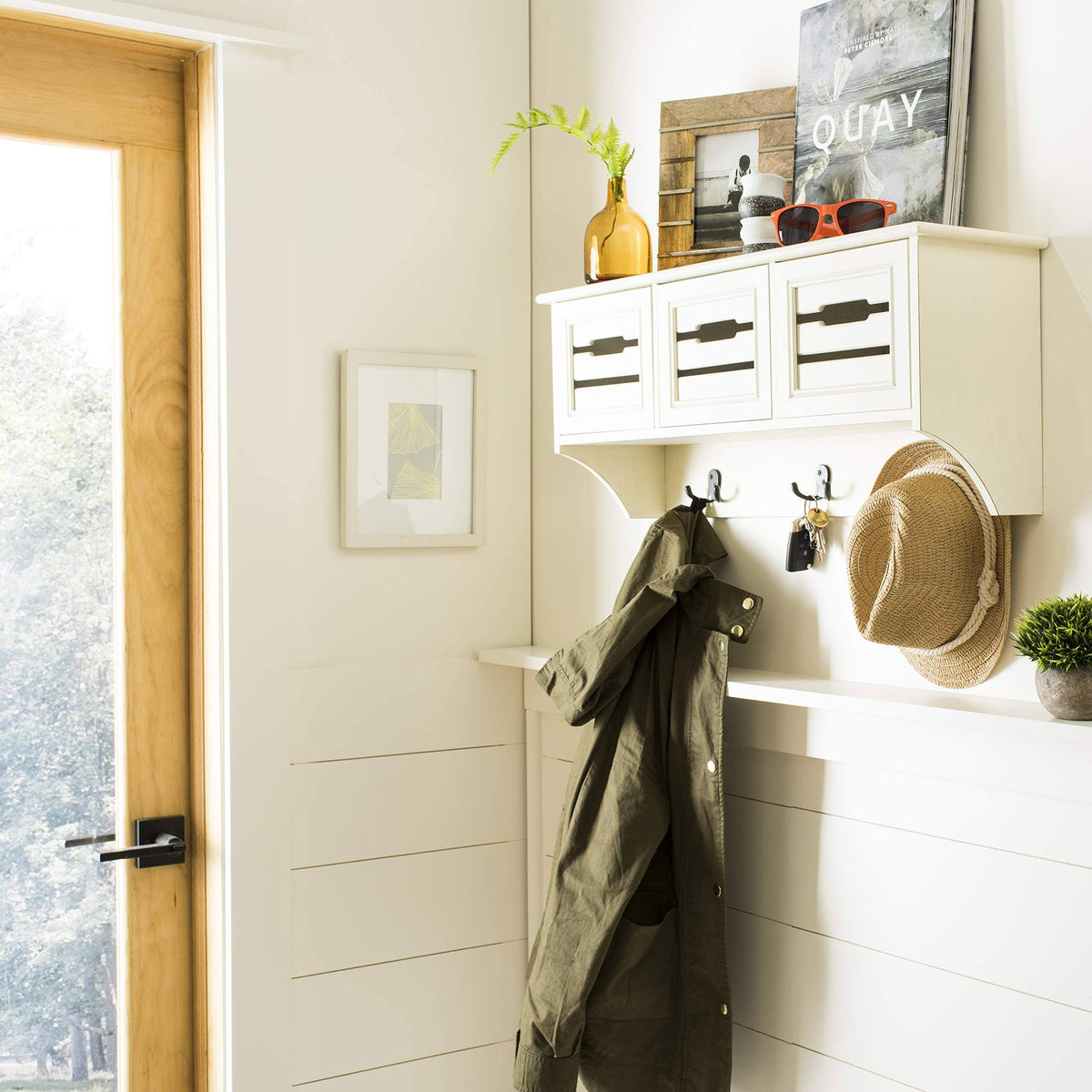 White 3 Drawer Wall Rack H92795