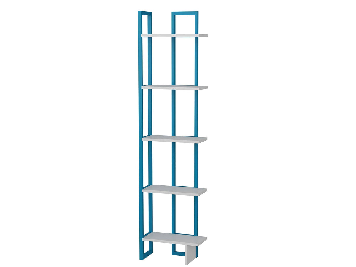 Tall Metal Wood Corner Bookcase S2112