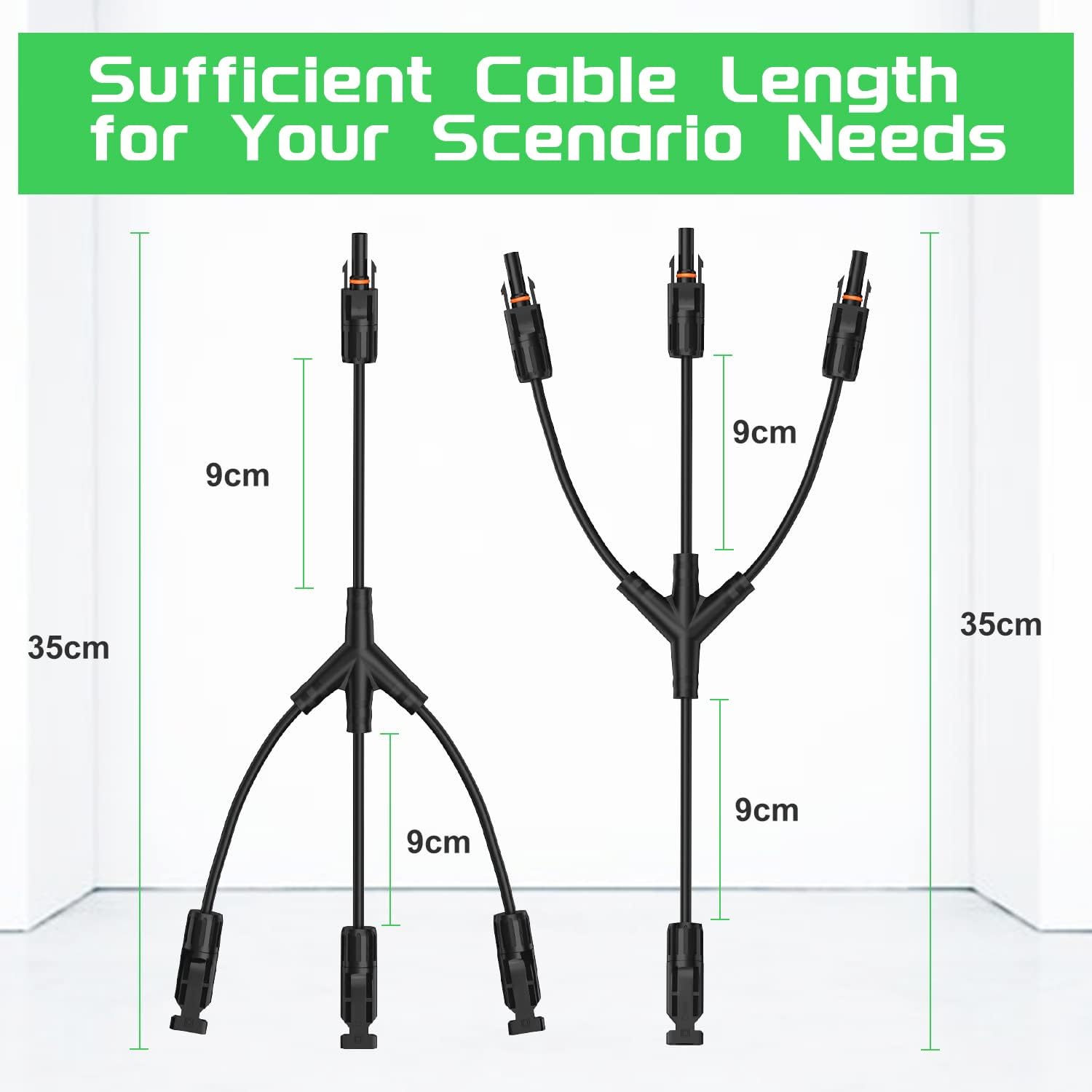 Solar Connectors 30A Y-Branch Cable Parallel Adaptor Pair for Solar Panel, Pack of 2 H352299