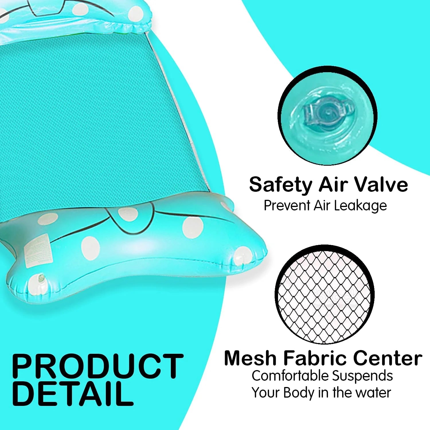 Turquoise Inflatable Pool Float Lounger D1519
