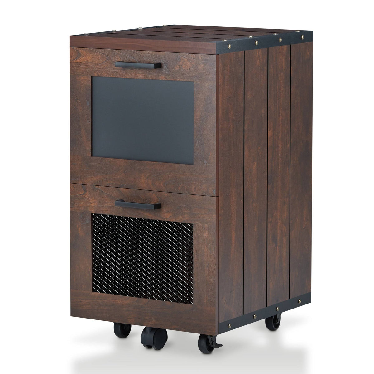 Rustic Walnut 2-Drawer File Cabinet R9432