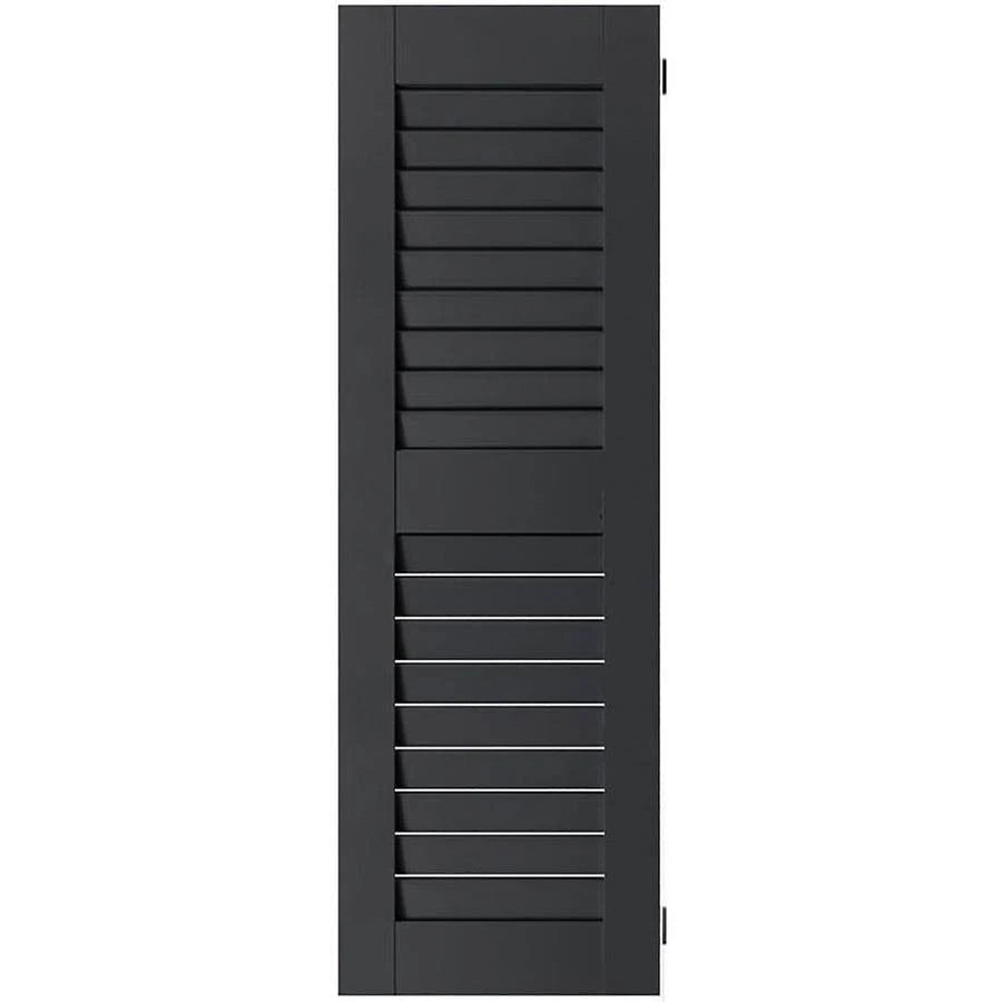 Black Pine Louvered Shutters Pair M858128