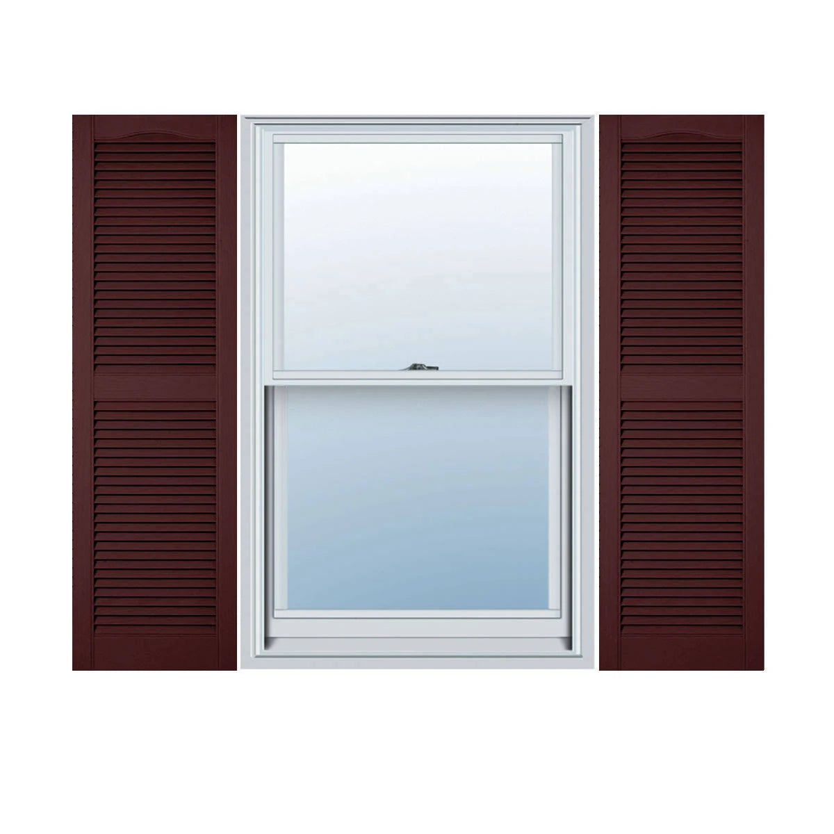 Bordeaux Vinyl Open Louver Shutters with Shutter-Loks (Per Pair) L489777
