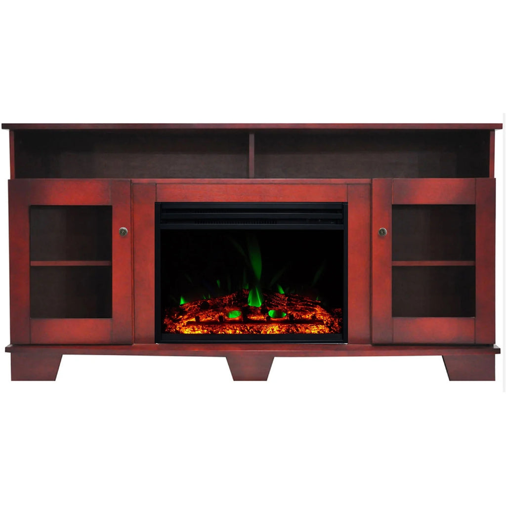 Electric Fireplace Heater with Cherry TV Stand G75117